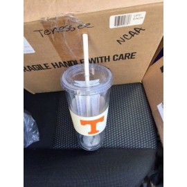 Universal Brands LLC   tennense  Insulated Tumbler with Rubber Sleeve and Stir Straw 22oz  NEW  2 lot