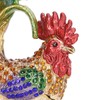 Rooster Trinket Box Embedded Rhinestone Alloy Bright Colors Wide Application