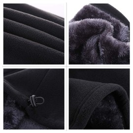 JOGVELO Snoods for Men, Ski Neck, Fleece Neck Warmer 3 in1 Womens Snood, Suitable for Ski Motorbike Cycling Camping Hiking Golf, Black