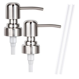 Tuipmui Soap Dispenser Pump Replacement, Kitchen and Bathroom Soap Pump Replacement, Reusable 304 Stainless Steel Hand Soap Pump, Shampoo and hand soap pump, Standard Diameter 28/400 Neck Size (2 PCS)