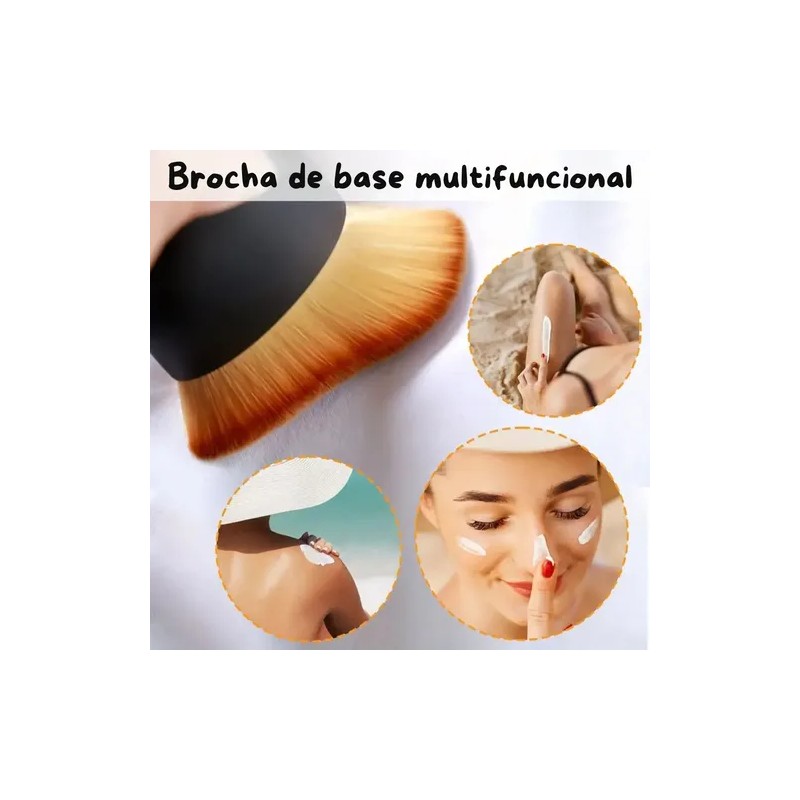 Brocha Curva Cuidado Facial Cerdas Suaves Maquillaje Base F