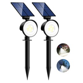 nipify Solar Spot Lights Outdoor Garden, 2 Pack Solar Lights Outdoor Waterproof, Auto On/Off Solar Landscape Spotlight for Pathway Driveway Yard Porch