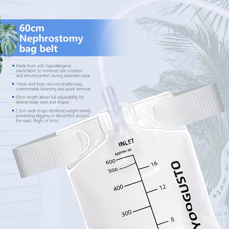 3-Pack Nephrostomy Urine Drainage Bags (600ml) – Transparent Leg Bag