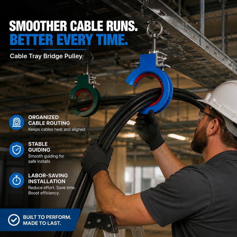 Cable Tray Pulley Guide for Wire Installation – ABS Wire