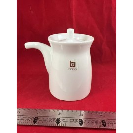 Japanese Hakusan Porcelain White Soy Pot Dispenser G-Type Decanter Japan