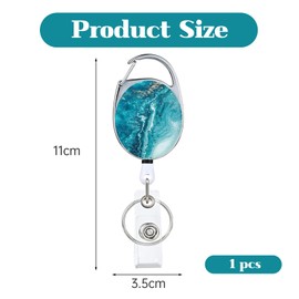 Retractable Key Ring, ID Holder, Extendable, Double-Sided Colour Print Pattern, Retractable Key Ring, Convenient and Quick, Suitable for Access Cards, Passport Cards, Student ID Cards