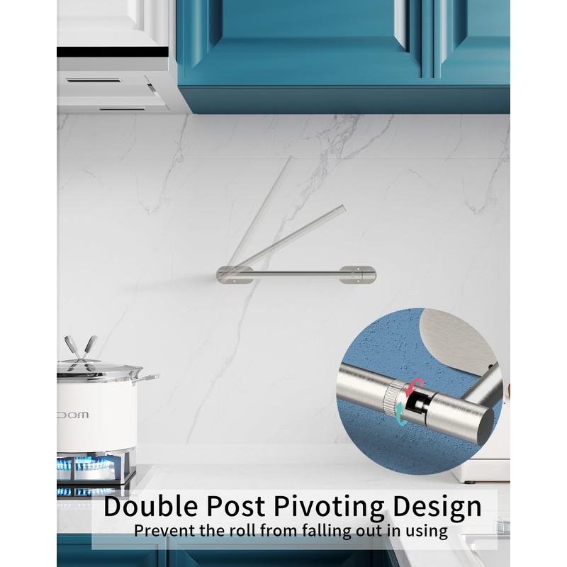 WZKALY Paper Towel Holder Under Cabinet, Self Adhesive or Wall
