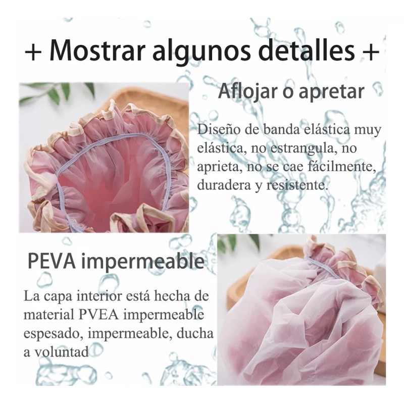 Coenii 5 Gorros De Baño Impermeable Ducha Mujere Doble Reutilizable