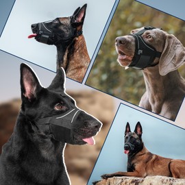 OneTigris Short Snout Dog Muzzle, Small Muzzle for Chihuahua Shih Tzu American Bully Boxer Puppy, Soft Fabric Muzzles for Grooming Vet Visits, Prevent Biting Chewing Fighting(M)