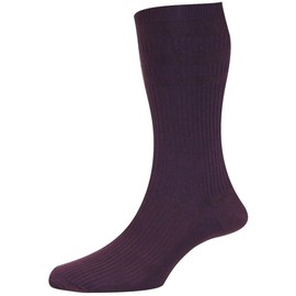 HJ Hall SoftopTM HJ91 The Original Cotton Rich Non Elastic Socks UK 6-11, 11-13 and 13-15 (UK 6-11 Eur 39-46, Damson)
