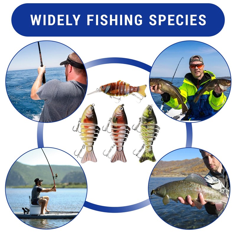 Asheyya 4 Pcs Pike Fishing Lures, Pike Lure UK with