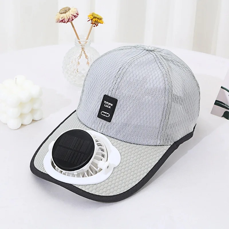 Solar Powered Fan Cap for Outdoor Cooling – USB Rechargeable
