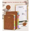 Hardcover Spiral Notebook journal with Removable Dividers Tabs, 300 Pages