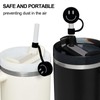 Whaline 6Pcs Black Smile Face Straw Covers 0.4 Inch Silicone