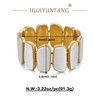 HUAYUNFANG Two Tone Chunky Stretch Bangle Bracelet for Women Gold
