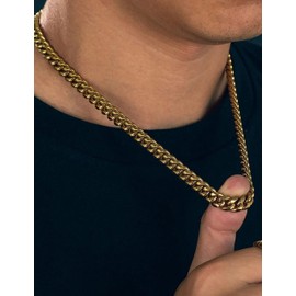 Waitsoul 925 Sterling Silver Cuban Chain Lobster Clasp 7/8/10mm Silver/Gold Over Cuban Link Curb Chain Necklace for Men Women Diamond Cut 16-30 Inches, 24, Sterling Silver, No Gemstone