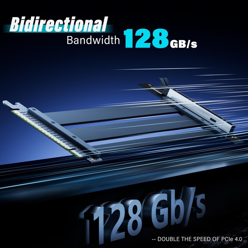 ELECNEXUS PCIe 5.0 Riser Cable 200mm, 128GB/s High-Speed Bandwidth for