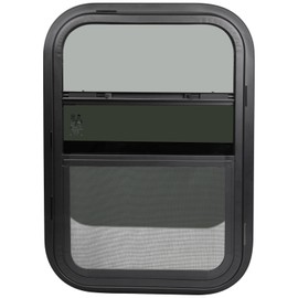 NOVINO RV Window for Cargo Trailer, 15" W x 22" H Replacement RV Window for Camper Travel Trailer Cargo Van Utility Truck SUV, Vertical Sliding,Fit 1" or 1-1/2" Thick Wall,DOT Approved