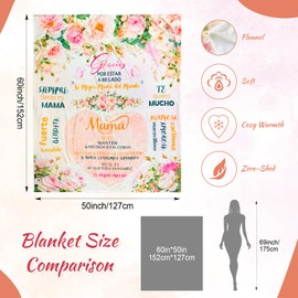 Buryeah Gifts for Mom in Spanish, Regalos para Mamá, Feliz Cumpleanos Mama, Regalos para Mama En Español, Feliz Dia De Las Madres, Birthday Mom Gifts for Throw Blanket 50x60in