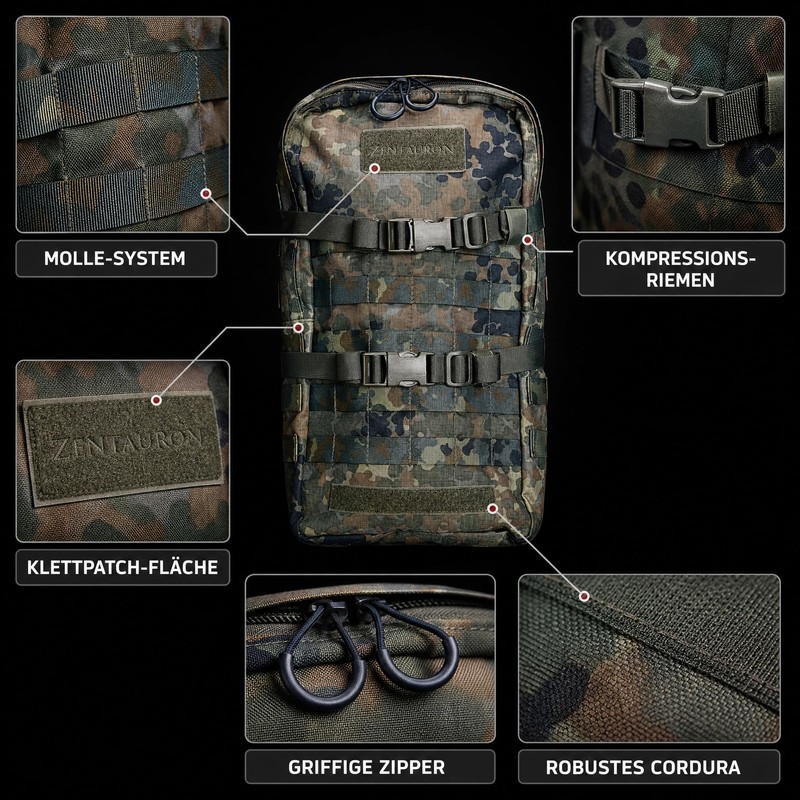 Zentauron Sprinter Pack Robust Daypack Made of Cordura, 13L Volume,