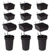 Pegboard Bins Cups with Hooks & Loops 12 Pack Peg