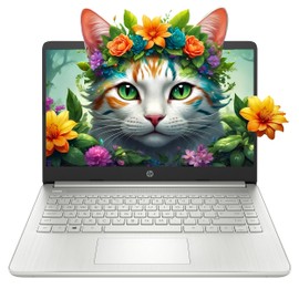 HP Stream 14" HD BrightView Laptop, Intel Celeron N4120, 4GB RAM, 128GB eMMc, Intel UHD Graphics, 720p HD Webcam, WiFi 5, Bluetooth, Windows 11, Silver (Renewed)