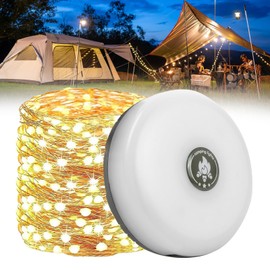 Litinliv 10 m Portable Camping Lamp, Camping Fairy Lights, Rollable, Waterproof Stowable Fairy Lights, USB Charge, Portable Camping Lamp, Camping Light Chain, for Camping, Yard and Hiking