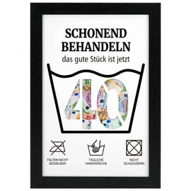 MorLuks Money Gifts Birthday 40, Picture Frame Money Gift, 40th Birthday Women & Men, Gentle Treat 40, Funny Money Gifts Packaging for Friends Family