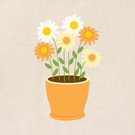 CafePress Pot Of Daisies Tote Bag Reusable Natural Beige Canvas Shopping Bag