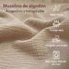 Janety 2 Sábanas de Muselina para Cuna 80x40cm Beige y