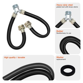 Roastove 1 FT/1 feet Premium Rubber Washing Machine Hoses Y Mixer/YSplit Water Hose - Burst Proof,3/4 Inch Brass Fittings Y-Splitter Water Hose Connector for Washing Machines Hot & Cold Water Supply
