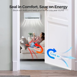 T-Shaped Silicone Weather Stripping Door Seal Strip - 1.37" x 10FT Strong Adhesive Draft Stopper for Door & Windows Gaps, Sliding Door Insulation, Shower Sweep (White)