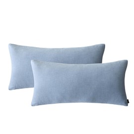 SOULFUL 2-Piece Pillowcase Set with Zip, Cotton, Texture Similar to Stonewashed Linen, OEKO-TEX Certified, Soft and Comfortable, 40 x 80 cm, Haiya Blue