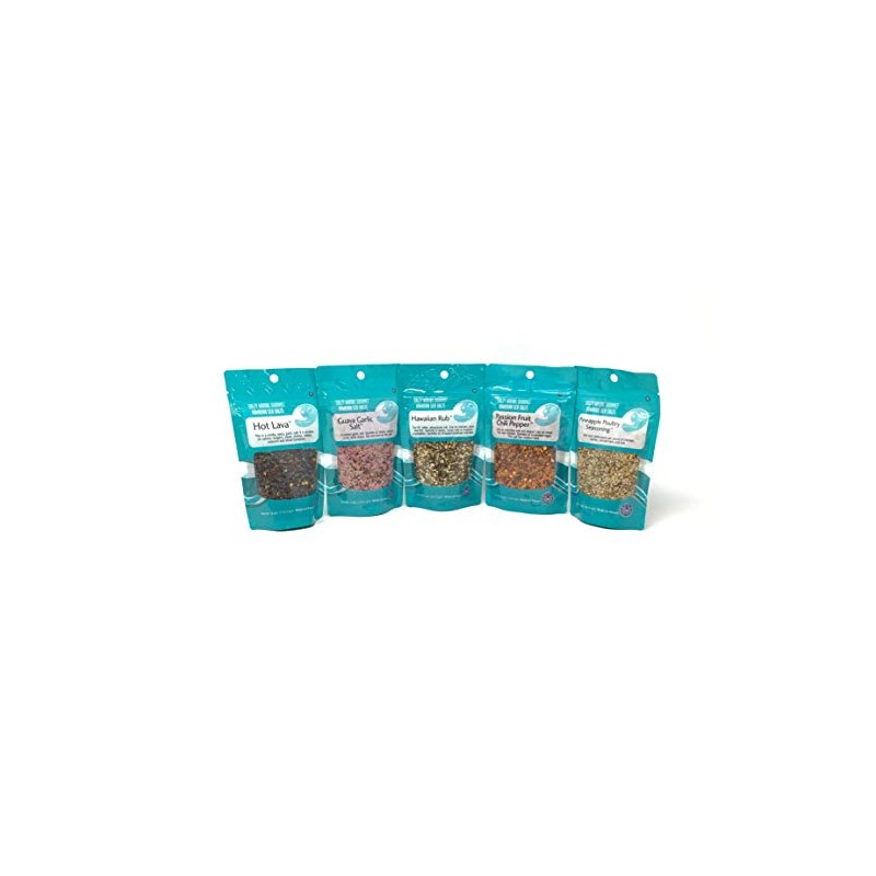 Salty Wahine Gourmet Hawaiian Sea Salts (Popular Sellers, Five Piece