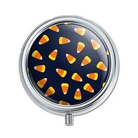 Sweet Orange Candy Corn Pattern Pill Case Trinket Gift Box