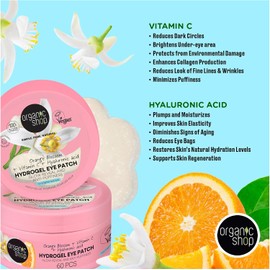Organic Shop, Parche de Gel Anti-hinchazón para Ojos de Vitamina C y Ácido Hialurónico, 60 pz