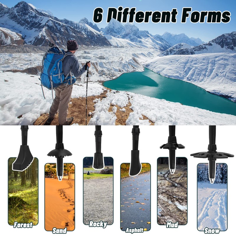 Beedove Ultralight Aluminum Trekking Poles, Hiking Poles with Anti-Shock and