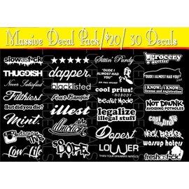 Massive JDM Decal Muti Pack _ 4.6 Sticker Bomb Set Qty 30/ Waterproof / 7 Year Life (8")