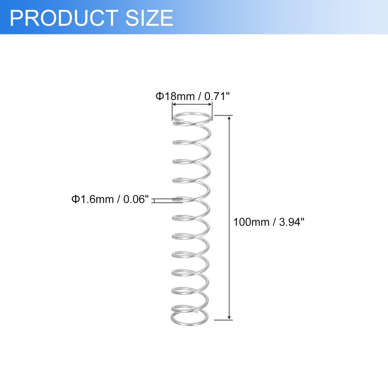 QUARKZMAN Pack of 2 Compression Springs, Stainless Steel Coil Springs,
