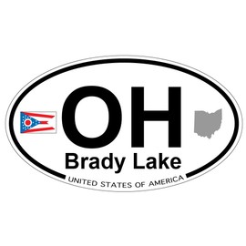 US Decal, Inc. Brady Lake, Ohio Oval Sticker with State Flag