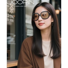 Joopin Women's Driving Sunglasses, Polarized Lenses, UV 400, UV Protection, Light Blocking, Lightweight, Sports, Large Frame, Sunglasses for Women, black/light brown