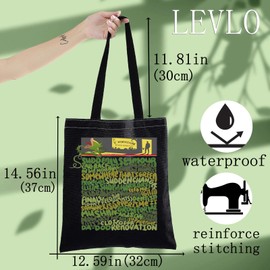 LEVLO Little Shop Of Horrors Musical Canvas Tote Bag Seymour & Audrey 2 Fans Gift Audrey Plant Shopping Bag, Little Shop Bt