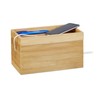 Relaxdays Bamboo Cable Box, Multi-Purpose, Compact, Universal, Practical Cable Management,