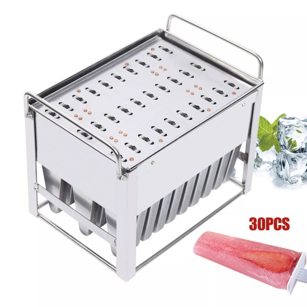 Unbranded/Generic 30 Packs Stainless Steel Molds Pop Lolly Popsicle Ice