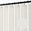 ANRODUO White Long Linen Shower Curtain, 96 Inch Fabric Shower