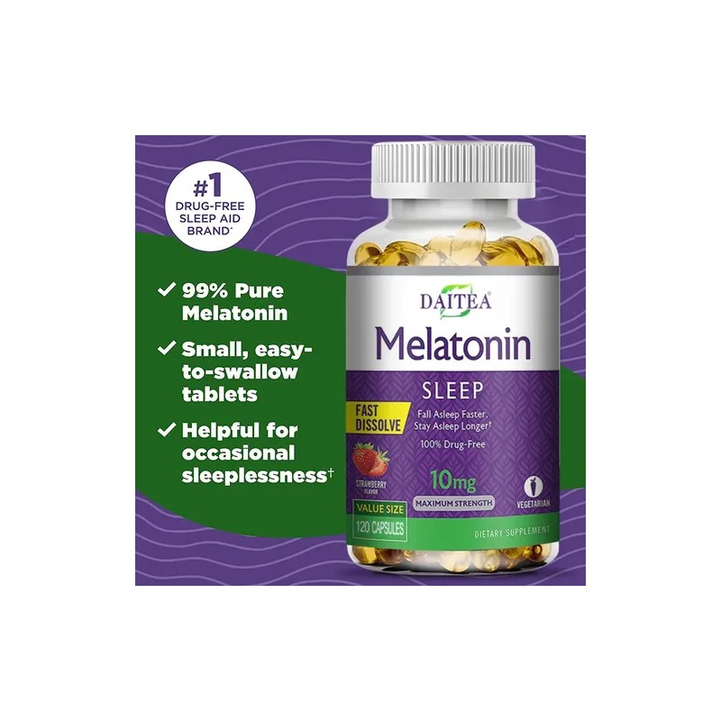 Cápsulas De Suplemento Dietético De Melatonina, Sabor Fresa.