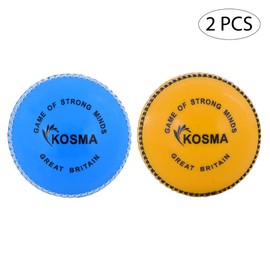 Kosma Cricket Incrediball Practice Balls (2 Pack - Blue, Yellow) Real Bounce Enable Players to Develop their playing Skills without the Risk of Injury