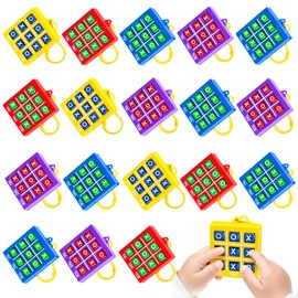 Ynybusi Tic Tac Toe Game Keychain Party Favors for Kids 4-8 8-12,Birthday Christmas Goodie Bags Stuffers Fidget Toys for Kids Classroom Rewards Return Gift Easter Basket Stuffers (18 Pack)
