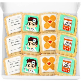 Get Well Soon Cookies Gift Basket | Individually Wrapped 12 Pack | Decorated Cookie Feel Better After Surgery or Broken Arm Leg for Men Women and Kids Treats