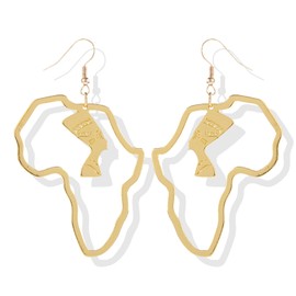 African Earrings for Black Women African Map Drop Earrings African Jewelry Accessories for Women Party Costume